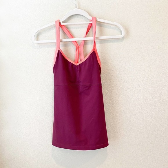 Alo yoga maroon neon Racerback workout top - Picture 3 of 5